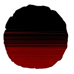 Abstract Of Red Horizontal Lines Large 18  Premium Flano Round Cushions