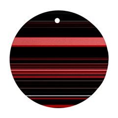 Abstract Of Red Horizontal Lines Ornament (round)