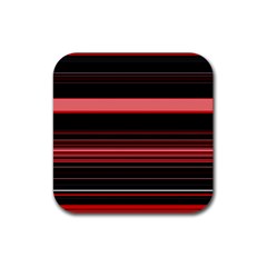 Abstract Of Red Horizontal Lines Rubber Coaster (square) 