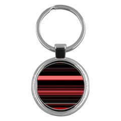 Abstract Of Red Horizontal Lines Key Chains (round) 