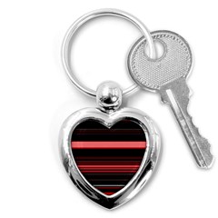 Abstract Of Red Horizontal Lines Key Chains (heart) 