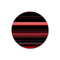 Abstract Of Red Horizontal Lines Rubber Coaster (round) 