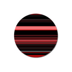 Abstract Of Red Horizontal Lines Magnet 3  (round)