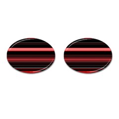 Abstract Of Red Horizontal Lines Cufflinks (oval)