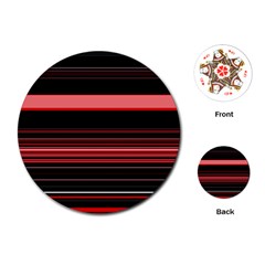 Abstract Of Red Horizontal Lines Playing Cards (round) 