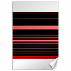 Abstract Of Red Horizontal Lines Canvas 24  X 36 