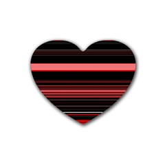 Abstract Of Red Horizontal Lines Heart Coaster (4 Pack) 