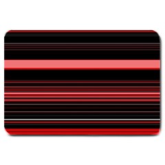 Abstract Of Red Horizontal Lines Large Doormat 