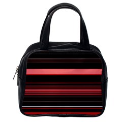 Abstract Of Red Horizontal Lines Classic Handbags (one Side)