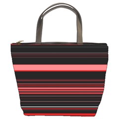 Abstract Of Red Horizontal Lines Bucket Bags