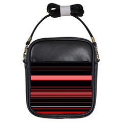 Abstract Of Red Horizontal Lines Girls Sling Bags by Amaryn4rt