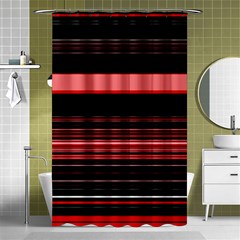 Abstract Of Red Horizontal Lines Shower Curtain 48  X 72  (small) 