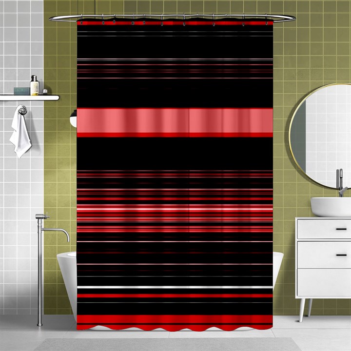 Abstract Of Red Horizontal Lines Shower Curtain 48  x 72  (Small) 