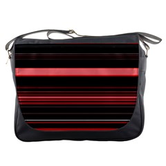 Abstract Of Red Horizontal Lines Messenger Bags