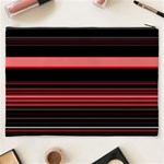 Abstract Of Red Horizontal Lines Cosmetic Bag (XXXL)  Back