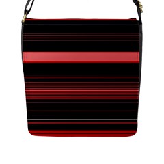 Abstract Of Red Horizontal Lines Flap Messenger Bag (l) 