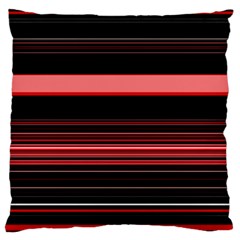 Abstract Of Red Horizontal Lines Large Flano Cushion Case (two Sides)