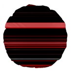 Abstract Of Red Horizontal Lines Large 18  Premium Flano Round Cushions Back