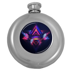 Abstract Desktop Backgrounds Round Hip Flask (5 Oz) by Amaryn4rt