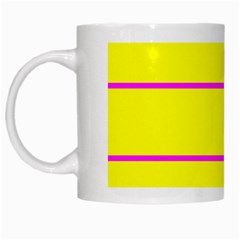 Background Image Horizontal Lines And Stripes Seamless Tileable Magenta Yellow White Mugs by Amaryn4rt