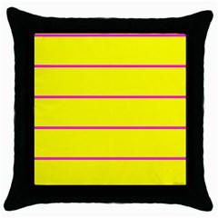 Background Image Horizontal Lines And Stripes Seamless Tileable Magenta Yellow Throw Pillow Case (black)