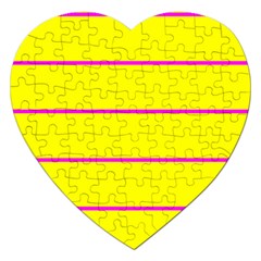 Background Image Horizontal Lines And Stripes Seamless Tileable Magenta Yellow Jigsaw Puzzle (heart)