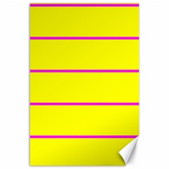 Background Image Horizontal Lines And Stripes Seamless Tileable Magenta Yellow Canvas 24  X 36  by Amaryn4rt