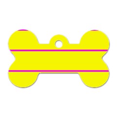 Background Image Horizontal Lines And Stripes Seamless Tileable Magenta Yellow Dog Tag Bone (two Sides) by Amaryn4rt