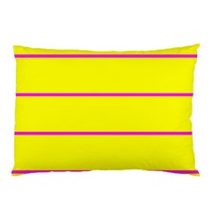 Background Image Horizontal Lines And Stripes Seamless Tileable Magenta Yellow Pillow Case