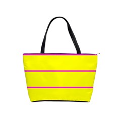 Background Image Horizontal Lines And Stripes Seamless Tileable Magenta Yellow Shoulder Handbags by Amaryn4rt