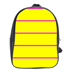 Background Image Horizontal Lines And Stripes Seamless Tileable Magenta Yellow School Bags(large)  by Amaryn4rt