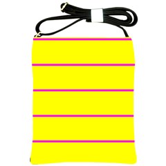 Background Image Horizontal Lines And Stripes Seamless Tileable Magenta Yellow Shoulder Sling Bags by Amaryn4rt