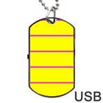 Background Image Horizontal Lines And Stripes Seamless Tileable Magenta Yellow Dog Tag USB Flash (Two Sides) Front