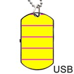 Background Image Horizontal Lines And Stripes Seamless Tileable Magenta Yellow Dog Tag USB Flash (Two Sides) Back