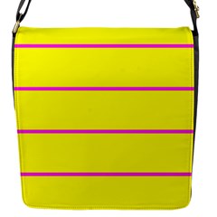 Background Image Horizontal Lines And Stripes Seamless Tileable Magenta Yellow Flap Messenger Bag (s)