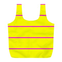 Background Image Horizontal Lines And Stripes Seamless Tileable Magenta Yellow Full Print Recycle Bags (l)  by Amaryn4rt