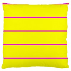 Background Image Horizontal Lines And Stripes Seamless Tileable Magenta Yellow Standard Flano Cushion Case (one Side) by Amaryn4rt