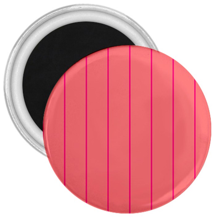 Background Image Vertical Lines And Stripes Seamless Tileable Deep Pink Salmon 3  Magnets