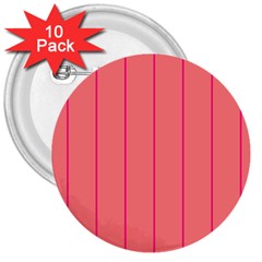 Background Image Vertical Lines And Stripes Seamless Tileable Deep Pink Salmon 3  Buttons (10 Pack) 