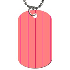 Background Image Vertical Lines And Stripes Seamless Tileable Deep Pink Salmon Dog Tag (two Sides) by Amaryn4rt