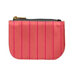 Background Image Vertical Lines And Stripes Seamless Tileable Deep Pink Salmon Mini Coin Purses by Amaryn4rt