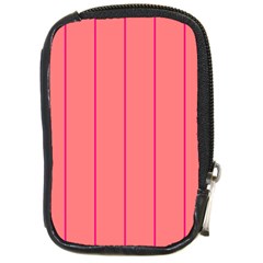 Background Image Vertical Lines And Stripes Seamless Tileable Deep Pink Salmon Compact Camera Cases