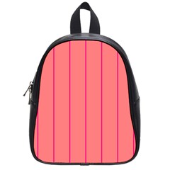 Background Image Vertical Lines And Stripes Seamless Tileable Deep Pink Salmon School Bags (small)  by Amaryn4rt