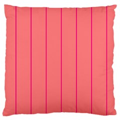 Background Image Vertical Lines And Stripes Seamless Tileable Deep Pink Salmon Large Cushion Case (one Side) by Amaryn4rt