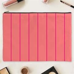 Background Image Vertical Lines And Stripes Seamless Tileable Deep Pink Salmon Cosmetic Bag (xxxl)  by Amaryn4rt