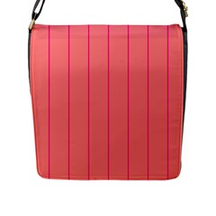 Background Image Vertical Lines And Stripes Seamless Tileable Deep Pink Salmon Flap Messenger Bag (l)  by Amaryn4rt