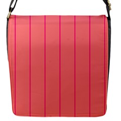 Background Image Vertical Lines And Stripes Seamless Tileable Deep Pink Salmon Flap Messenger Bag (s) by Amaryn4rt