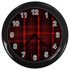 Black And Red Backgrounds Wall Clocks (black) by Amaryn4rt