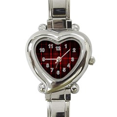 Black And Red Backgrounds Heart Italian Charm Watch by Amaryn4rt