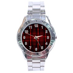 Black And Red Backgrounds Stainless Steel Analogue Watch